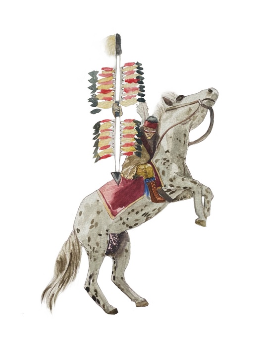 FSU Chief Osceola and Renegade Watercolor Art Print 9x12